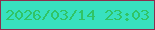 文字の大きさ：2、枠の色：8d2e4d、背景の色：38e1bf、文字の色：30c466 無料ブログパーツのブログ時計