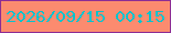 文字の大きさ：1、枠の色：8d2e94、背景の色：fc8b6f、文字の色：04c2cd 無料ブログパーツのブログ時計