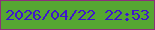 文字の大きさ：3、枠の色：8d2f7a、背景の色：56a632、文字の色：3e15ce 無料ブログパーツのブログ時計
