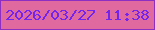 文字の大きさ：5、枠の色：8d2fc0、背景の色：e06aa0、文字の色：7424ef 無料ブログパーツのブログ時計