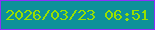 文字の大きさ：3、枠の色：8d30f9、背景の色：0d9199、文字の色：97e000 無料ブログパーツのブログ時計