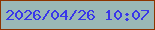 文字の大きさ：2、枠の色：8d3400、背景の色：9ab8b7、文字の色：3937e9 無料ブログパーツのブログ時計