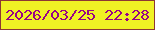 文字の大きさ：5、枠の色：8d3833、背景の色：f0f224、文字の色：980485 無料ブログパーツのブログ時計