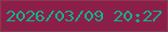 文字の大きさ：5、枠の色：8d384e、背景の色：8c1f49、文字の色：12b28e 無料ブログパーツのブログ時計