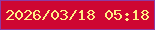 文字の大きさ：4、枠の色：8d3aa2、背景の色：ce0632、文字の色：ffee84 無料ブログパーツのブログ時計