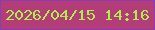 文字の大きさ：3、枠の色：8d3bb5、背景の色：b33d76、文字の色：b0ed4f 無料ブログパーツのブログ時計