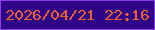 文字の大きさ：5、枠の色：8d3be8、背景の色：2f0487、文字の色：ec5e32 無料ブログパーツのブログ時計