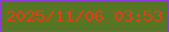 文字の大きさ：2、枠の色：8d3cd9、背景の色：567624、文字の色：eb3b15 無料ブログパーツのブログ時計