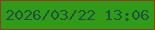文字の大きさ：5、枠の色：8d3d28、背景の色：309b16、文字の色：22523e 無料ブログパーツのブログ時計