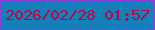 文字の大きさ：5、枠の色：8d3edb、背景の色：1380b9、文字の色：b7054a 無料ブログパーツのブログ時計