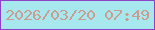 文字の大きさ：2、枠の色：8d41c7、背景の色：a7e8ee、文字の色：ca9d93 無料ブログパーツのブログ時計
