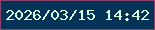 文字の大きさ：3、枠の色：8d426c、背景の色：053358、文字の色：d6fedf 無料ブログパーツのブログ時計