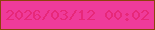 文字の大きさ：2、枠の色：8d430b、背景の色：ef3b9a、文字の色：e72879 無料ブログパーツのブログ時計
