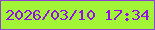 文字の大きさ：3、枠の色：8d43ce、背景の色：a2f536、文字の色：940ee8 無料ブログパーツのブログ時計