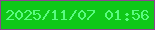 文字の大きさ：3、枠の色：8d4491、背景の色：0fc818、文字の色：59fb80 無料ブログパーツのブログ時計