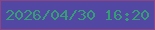 文字の大きさ：5、枠の色：8d4582、背景の色：5247a3、文字の色：359e77 無料ブログパーツのブログ時計