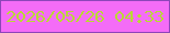 文字の大きさ：3、枠の色：8d46b9、背景の色：f46cf7、文字の色：b9d836 無料ブログパーツのブログ時計