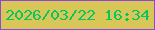 文字の大きさ：5、枠の色：8d47df、背景の色：d8c757、文字の色：09c462 無料ブログパーツのブログ時計