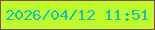文字の大きさ：2、枠の色：8d483b、背景の色：befb2a、文字の色：16c1b6 無料ブログパーツのブログ時計