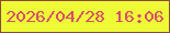 文字の大きさ：5、枠の色：8d483b、背景の色：edfa35、文字の色：d74e6b 無料ブログパーツのブログ時計