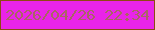 文字の大きさ：1、枠の色：8d4912、背景の色：e924e8、文字の色：aa6563 無料ブログパーツのブログ時計
