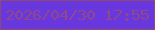 文字の大きさ：1、枠の色：8d4971、背景の色：6837de、文字の色：8f498b 無料ブログパーツのブログ時計