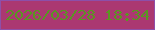 文字の大きさ：1、枠の色：8d4fa9、背景の色：ab3871、文字の色：599622 無料ブログパーツのブログ時計