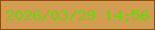 文字の大きさ：1、枠の色：8d500a、背景の色：d29d51、文字の色：69d609 無料ブログパーツのブログ時計