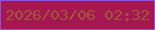 文字の大きさ：3、枠の色：8d51d4、背景の色：a51750、文字の色：a1583a 無料ブログパーツのブログ時計