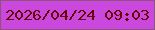文字の大きさ：2、枠の色：8d537c、背景の色：ca48dd、文字の色：680705 無料ブログパーツのブログ時計