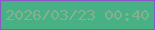 文字の大きさ：1、枠の色：8d56c6、背景の色：47b085、文字の色：87b091 無料ブログパーツのブログ時計