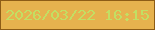 文字の大きさ：1、枠の色：8d5c16、背景の色：e6b24e、文字の色：c2df63 無料ブログパーツのブログ時計