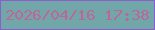 文字の大きさ：4、枠の色：8d5cd0、背景の色：71a7a9、文字の色：bc669b 無料ブログパーツのブログ時計