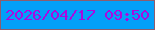 文字の大きさ：1、枠の色：8d5d6e、背景の色：03a0f8、文字の色：aa0adf 無料ブログパーツのブログ時計