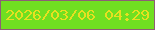 文字の大きさ：4、枠の色：8d5e76、背景の色：70df21、文字の色：e7e020 無料ブログパーツのブログ時計