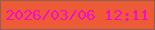 文字の大きさ：3、枠の色：8d6151、背景の色：ec5a36、文字の色：f40cc8 無料ブログパーツのブログ時計