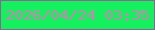 文字の大きさ：5、枠の色：8d6297、背景の色：14f05e、文字の色：cd83b4 無料ブログパーツのブログ時計