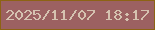 文字の大きさ：5、枠の色：8d6313、背景の色：9c6161、文字の色：d5c2b0 無料ブログパーツのブログ時計
