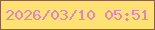 文字の大きさ：5、枠の色：8d633d、背景の色：fee374、文字の色：e185bd 無料ブログパーツのブログ時計
