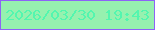 文字の大きさ：5、枠の色：8d64f6、背景の色：96f1af、文字の色：53f6af 無料ブログパーツのブログ時計