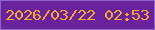 文字の大きさ：3、枠の色：8d65cb、背景の色：6a239d、文字の色：f2aa2d 無料ブログパーツのブログ時計