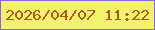 文字の大きさ：4、枠の色：8d66e5、背景の色：f2f270、文字の色：b45a18 無料ブログパーツのブログ時計