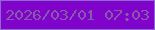 文字の大きさ：3、枠の色：8d68d0、背景の色：7f03ca、文字の色：875aaa 無料ブログパーツのブログ時計