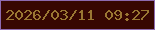 文字の大きさ：1、枠の色：8d6ab0、背景の色：370702、文字の色：9a7733 無料ブログパーツのブログ時計