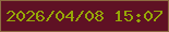 文字の大きさ：2、枠の色：8d6c42、背景の色：5f1124、文字の色：96a707 無料ブログパーツのブログ時計