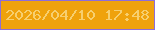 文字の大きさ：5、枠の色：8d6dd8、背景の色：efa20c、文字の色：f7cf6f 無料ブログパーツのブログ時計