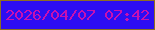 文字の大きさ：5、枠の色：8d6e21、背景の色：2d0df2、文字の色：c810b1 無料ブログパーツのブログ時計