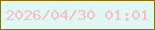 文字の大きさ：2、枠の色：8d6f05、背景の色：dff8f3、文字の色：fbbdc2 無料ブログパーツのブログ時計