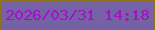 文字の大きさ：1、枠の色：8d6f17、背景の色：7562a4、文字の色：a50fc9 無料ブログパーツのブログ時計
