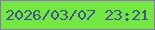 文字の大きさ：3、枠の色：8d70b6、背景の色：73e841、文字の色：435297 無料ブログパーツのブログ時計